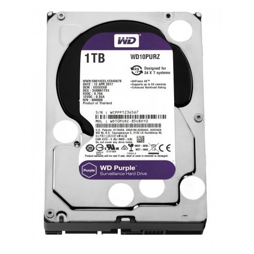 1TB WD Purple SATA 6Gb/s 64MB DV 7/24 WD10PURZ