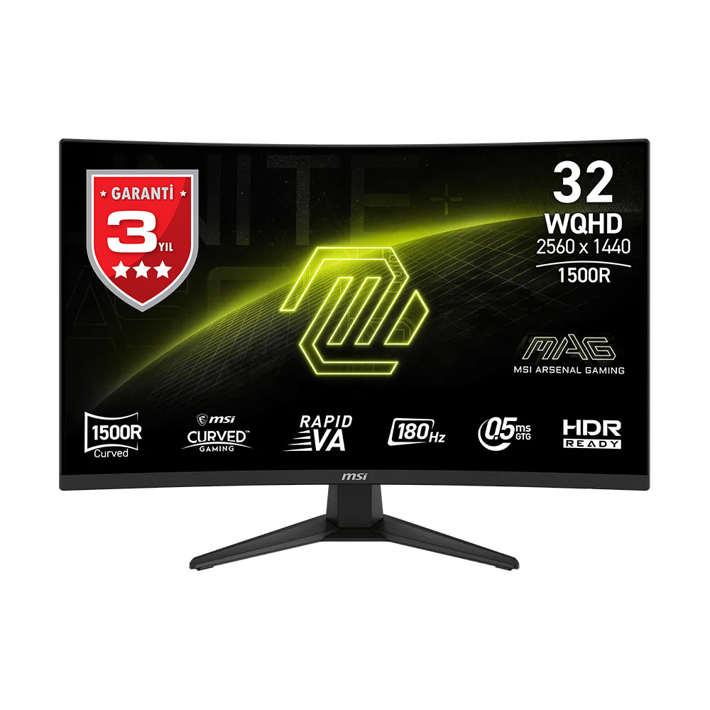 31.5 MSI MAG 321CQF E18 WQHD 0.5MS 180HZ 1500R RAPID VA  FREESYNC CURVE GAMING