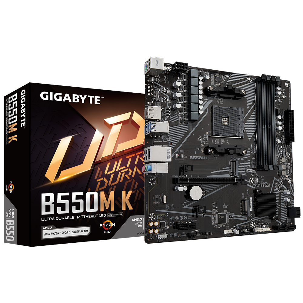 GIGABYTE B550M K DDR4 4733MHz(OC) HDMI M.2 DP mATX