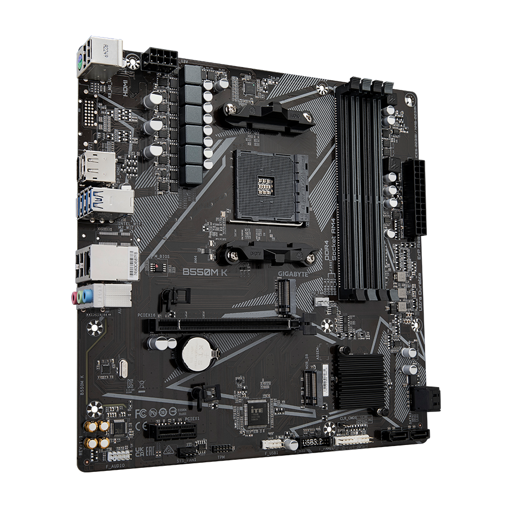 GIGABYTE B550M K DDR4 4733MHz(OC) HDMI M.2 DP mATX