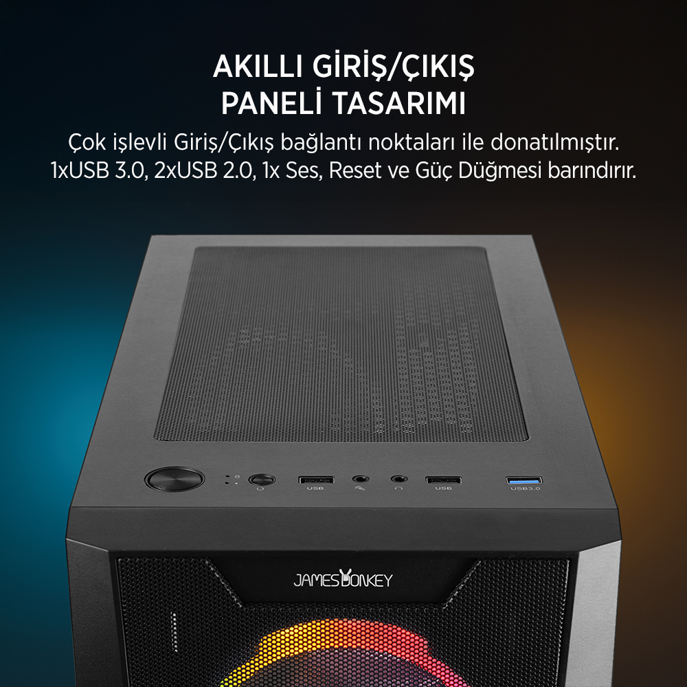 JAMES DONKEY HELIX H800 4XRBW ATX 650W GAMING KASA