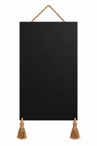 MOOLY 30x90 cm Siyah Mıknatıslı Metal Pano, Hasır İpli Dekoratif Magnet ve Fotoğraf Panosu