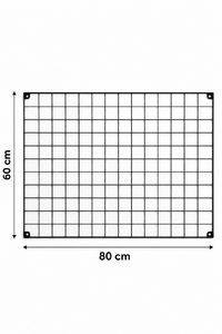 MOOLY 60x80 cm Siyah Metal Tel Pano, Fotoğraf Askısı, 2 Adet Mini Mandal ve 4 Adet Montaj Çivisi Hediyeli