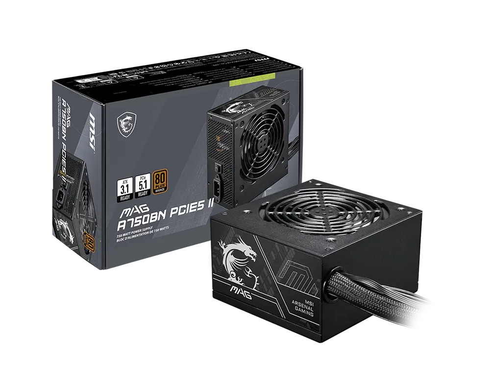 MSI MAG A750BN PCIE5 II 750W 80+ Bronze NMODULAR