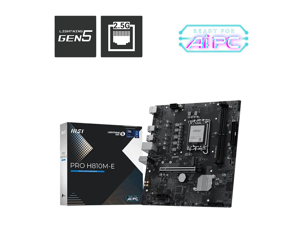 MSI PRO H810M-E DDR5 6400MHz (OC) M.2 mATX 1851P