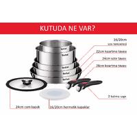 TEFAL Ingenio Emotion 2X Titanyum 10 Parça Tava Seti - Paslanmaz Çelik L897SA74